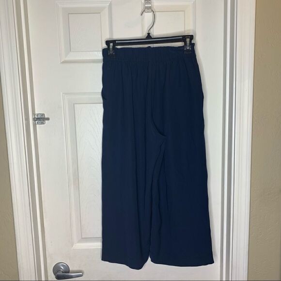 Lululemon Noir Pants Navy Blue High Rise Wide Leg - Picture 9 of 11